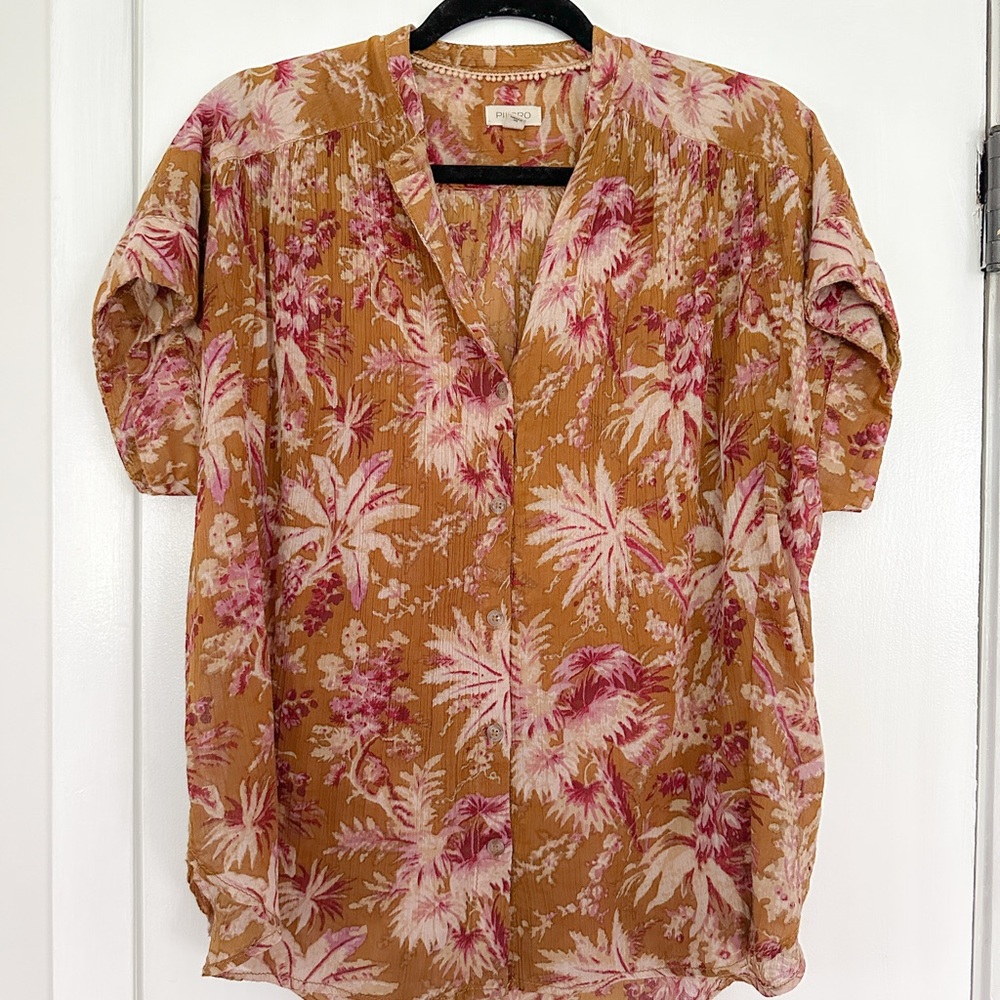 Anthropologie Pilcro Floral Top XS
